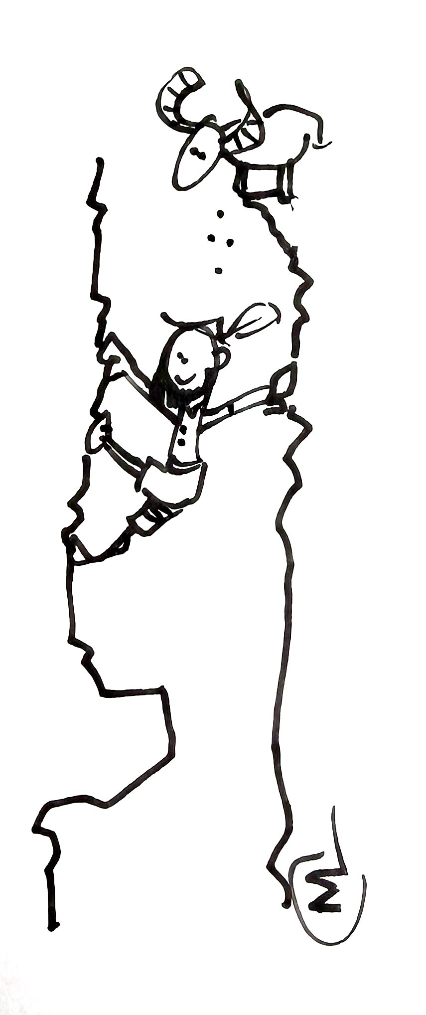 Marginally Entertaining — No safety net, no pencils, just a doodle inspired by Sergio Aragonés.
